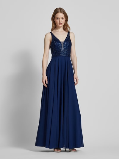 Hey Kyla Abendkleid mit Paillettenbesatz Blau 4