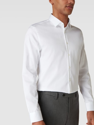 Jake*s Super Slim Fit Business-Hemd aus reiner Baumwolle Weiss 3