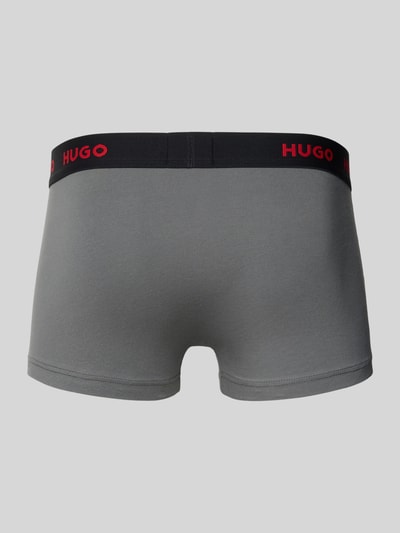 HUGO Slim Fit Trunks aus Baumwoll-Mix im 3er-Pack Black 3