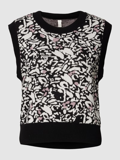 QS by s.Oliver Gebreide pullover met all-over motief Zwart - 2