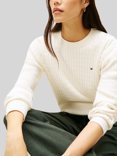 Tommy Hilfiger Regular Fit Pullover aus reiner Baumwolle                                                                                                                                                                                                                                                                          ' Offwhite 3