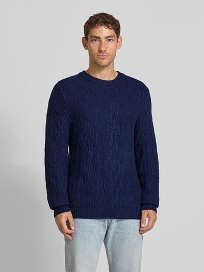 Christian Berg Men Gebreide pullover met kasjmier Marineblauw - 4