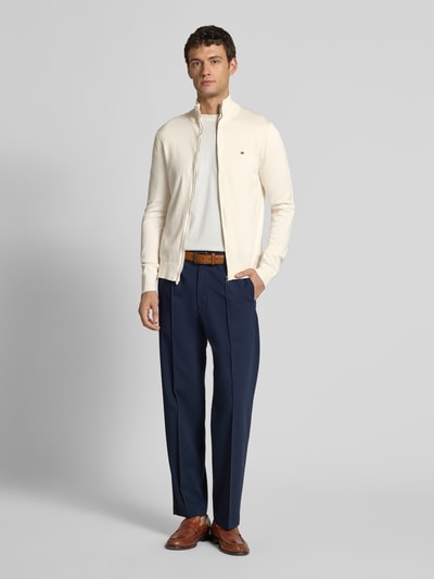 Tommy Hilfiger Regular fit gebreid jack van puur katoen Ecru - 1