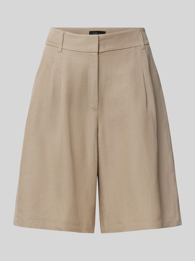 s.Oliver BLACK LABEL Relaxed fit bermuda van een mix van viscose en linnen Taupe - 2
