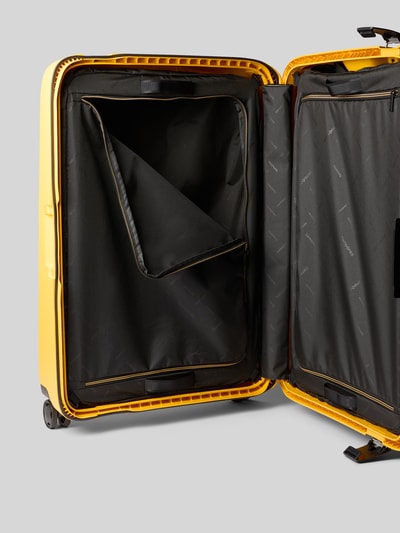 Produktfoto, Koffer mit Logo-Detail Modell 'Spinner' van Samsonite, Heren hardcase in geel, Hoofdvak met ritssluiting, Breedte 71 cm, Lengte 48 cm, Diepte 30 cm