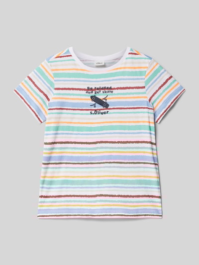s.Oliver RED LABEL T-shirt o kroju regular fit z czystej bawełny Biały 1