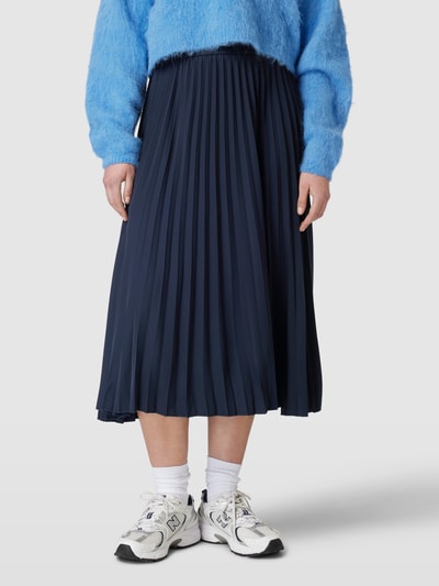 Kaffe Midirok met plissévouwen, model 'leandra' Marineblauw - 4