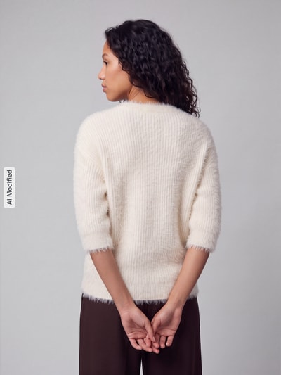 s.Oliver RED LABEL Pullover mit halblangen Ärmeln Offwhite 5