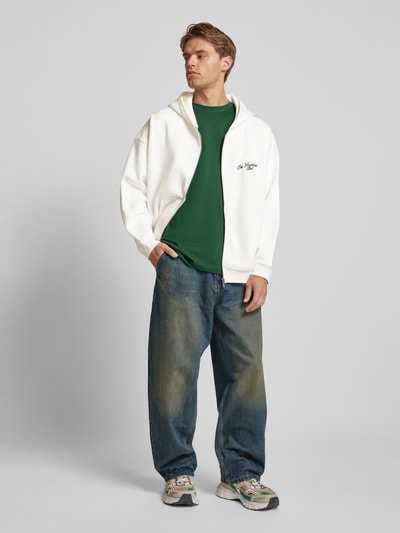 On Vacation Sweatjacke mit Label-Stitching Offwhite 1