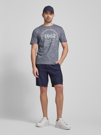 Tom Tailor T-Shirt in Melange-Optik Dunkelblau 1