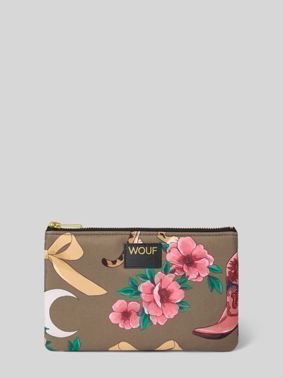 WOUF Make-uptasje met logopatch, model 'Rodeo' Olijfgroen - 1