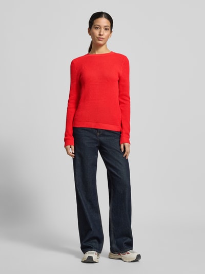 VILA Strickpullover mit gerippten Abschlüssen Modell 'dalo' Rot 1