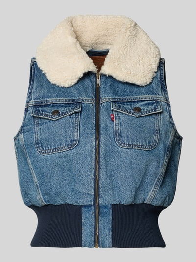 Levi's® Regular Fit Weste aus reiner Baumwolle Modell 'TINY SHERPA VEST' Jeansblau 1