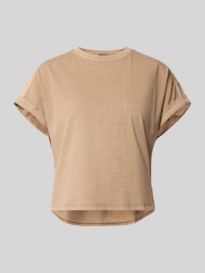 Productfoto, beige regular fit T-shirt van pure katoen model 'CASANDRA' van Pepe Jeans dames met korte mouwen en ronde hals