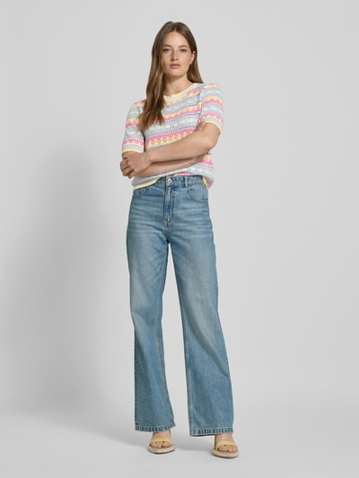 YAS Strickshirt mit Rundhalsausschnitt Modell 'MULTA' Pink 1