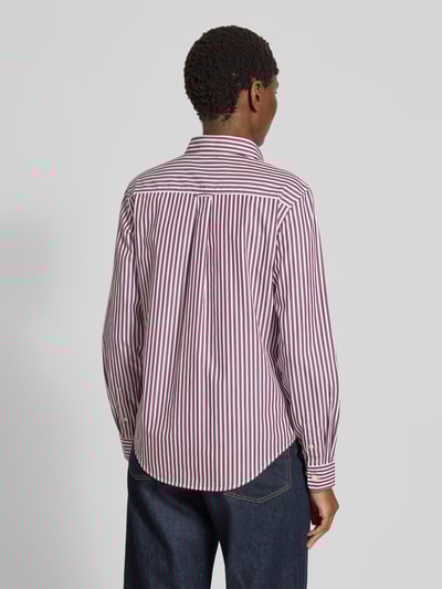 Gant Overhemdblouse met logostitching en afgeronde zoom Bordeaux - 5