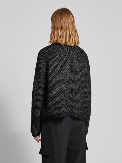 HUGO Gebreide pullover met opstaande kraag, model 'Safineynny' Zwart - 5