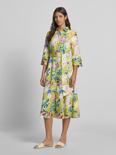 Christian Berg Woman Midikleid mit Bindegürtel Apfel 1