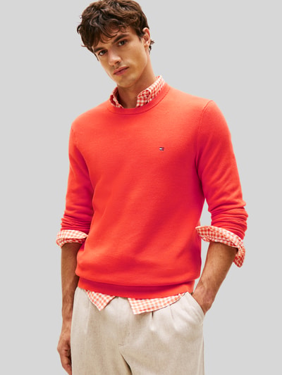 Tommy Hilfiger regular fit gebreide pullover van puur katoen Oranje - 4