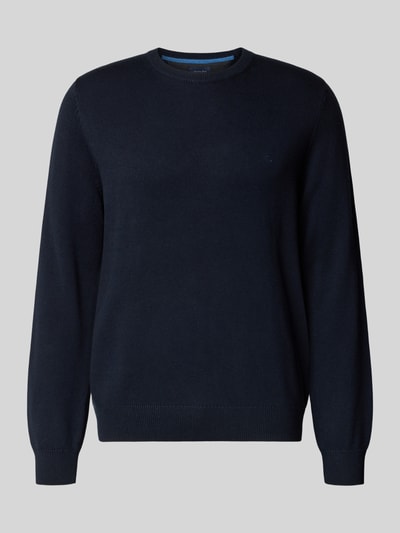 Christian Berg Men Gebreide pullover met ribboorden Marineblauw - 2