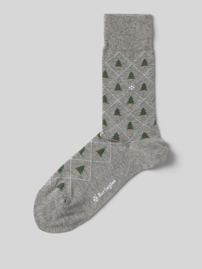 Burlington Socken im Allover-Look Modell 'CHRISTMAS TREE' Mittelgrau 1