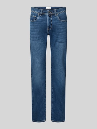 Produktfoto, Regular Fit Jeans im 5-Pocket-Design Modell 'Lyon' von Pierre Cardin in Blau, Baumwoll-Mix mit Lyocell, strukturierte Oberfläche