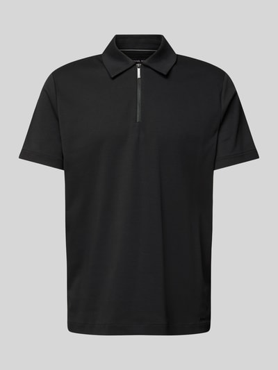 Michael Kors Poloshirt met zijsplitten, model 'INTERLOCK' Zwart - 2