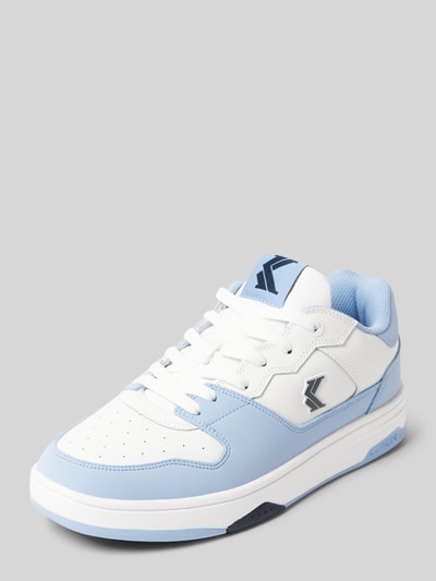 KARL KANI Ledersneaker mit Label-Details Hellblau 1