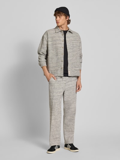 BLKVIS Regular fit stoffen broek met structuurmotief Offwhite - 1