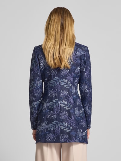 WHITE LABEL Lange blazer met opstaande kraag Marineblauw - 5