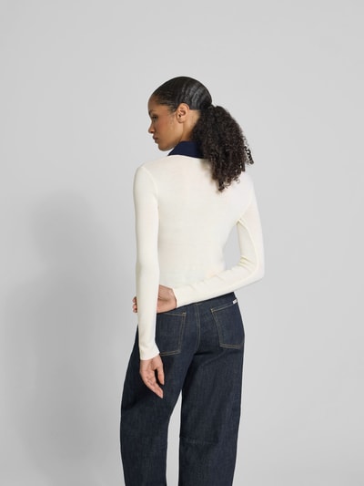 Self-Portrait Cardigan in Strick-Optik Ecru 5