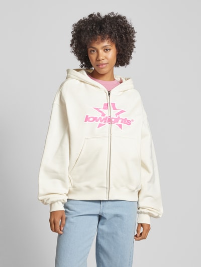 Low Lights Studios Sweatjacke mit Label-Print Modell 'SUPERSTAR' Ecru 4