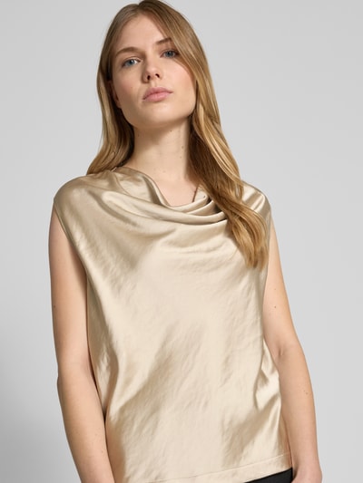 s.Oliver BLACK LABEL Loose Fit Satinbluse aus Viskose-Mix Sand 3
