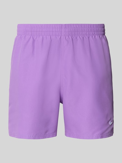 Nike Badeshorts mit Logo-Stitching und Eingrifftaschen Lila 1