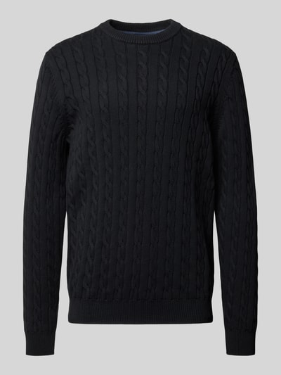 Christian Berg Men Gebreide pullover met ribboorden Zwart - 2