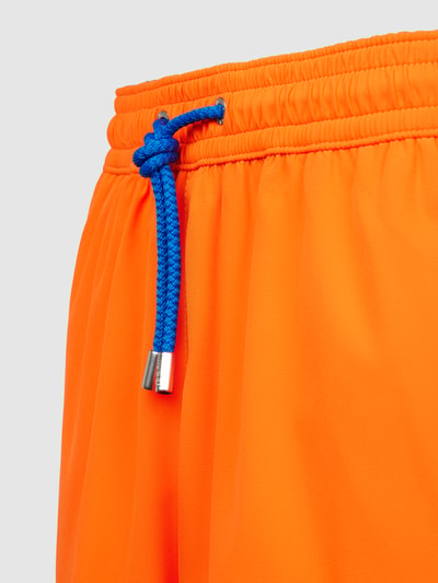MC2 Saint Barth Spodenki kąpielowe z wyhaftowanym logo model ‘COMFORT’ Neonowy pomarańczowy 2