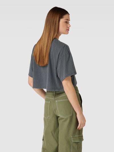 REVIEW Kort T-shirt met extra brede schouders Antraciet - 5