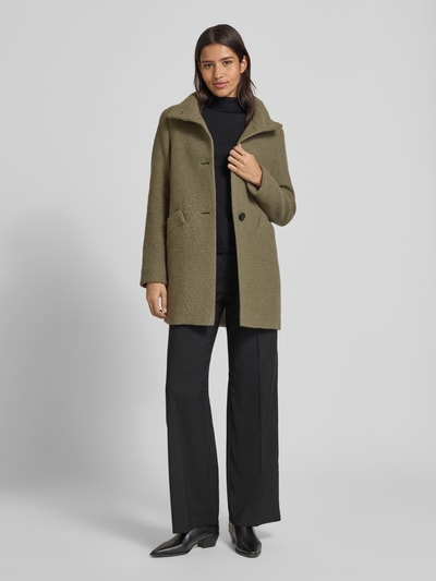 Fuchs Schmitt Lange jas met opstaande kraag en steekzakken Olijfgroen - 1