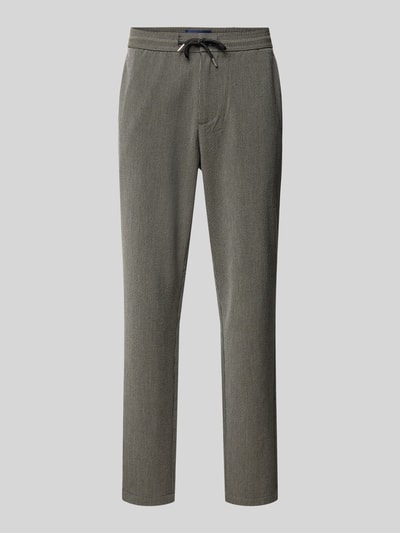 Lindbergh Tapered fit stoffen broek met fijn gestructureerd motief Antraciet - 2