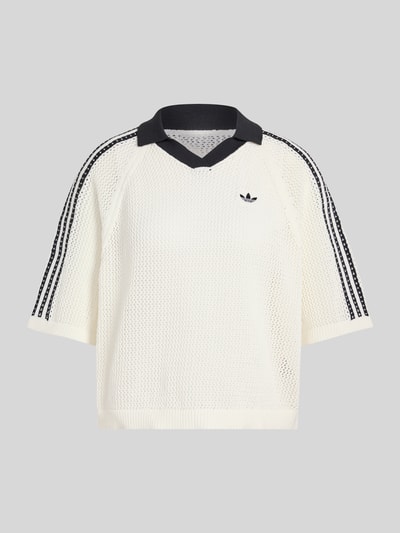 adidas Originals Loose Fit Poloshirt in Strickoptik Offwhite 2