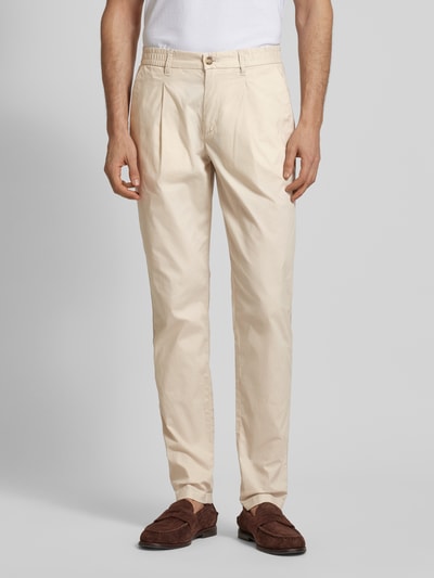 Marc O'Polo Tapered Fit Chino aus Baumwoll-Mix Model 'MOROT JOGGER' Beige 4