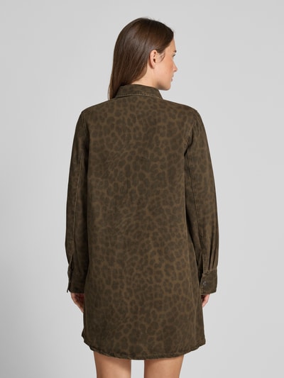 Jake*s Casual Hemdblusenkleid in Leo-Optik mit Brusttaschen Dunkelbraun 5