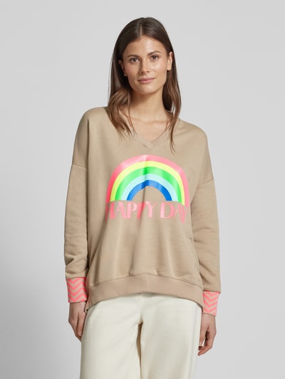 miss goodlife Oversized Sweatshirt mit Motiv-Print Beige 4