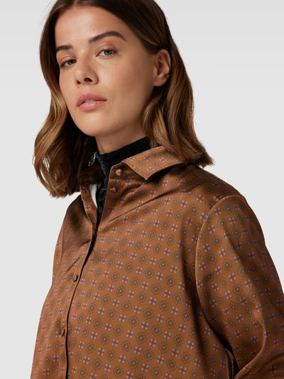 Jake*s Collection Blouse met all-over motief Hazelnoot - 3