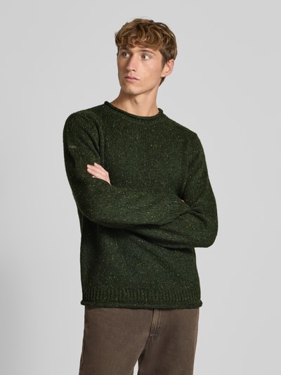 Superdry Strickpullover mit Rundhalsausschnitt Modell 'Donegal Jumper' Oliv 4