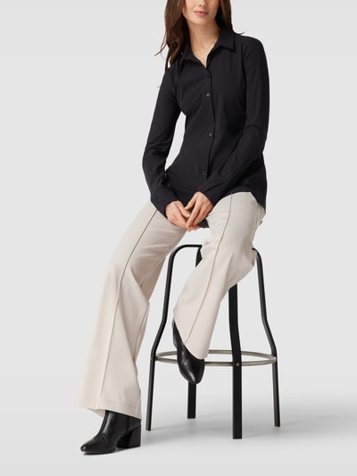 D´Etoiles Casiope Blouse met knoopsluiting, model 'Petite' Zwart - 1