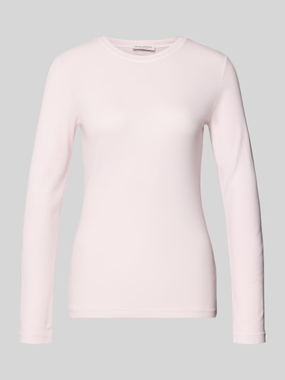 Produktfoto, Slim Fit Langarmshirt aus Lyocell-Mix von Marc O'Polo in zartem Rosa, Rippstruktur, unifarben, Rundhals, lange Ärmel