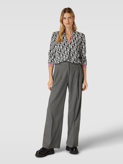 Emily Van den Bergh Blouseshirt van viscose met all-over motief Zwart - 1