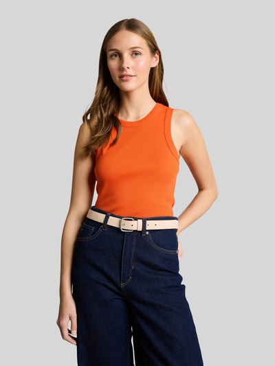 Tom Tailor Denim slim fit top in ribstructuur Oranje - 4