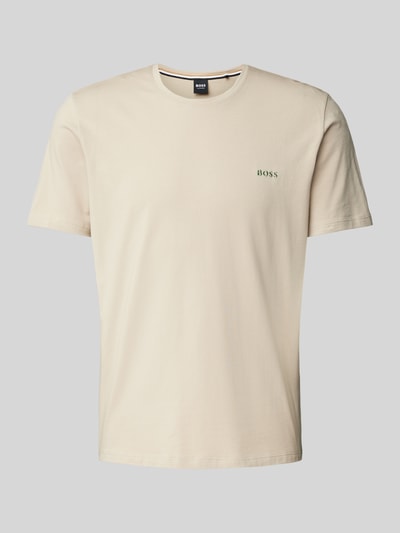 BOSS T-shirt met labelstitching, model 'MIX&MATCH' Beige - 2